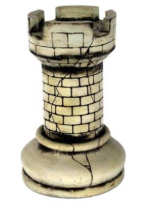 Ivory tower rook piece from a chess set