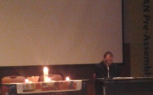 Dr. Arne Fritzon serves as liturgist at EDAN Pre-Assembly event